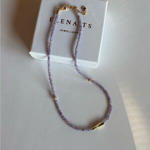 144 Zircon Purple Necklace Gold Necklace